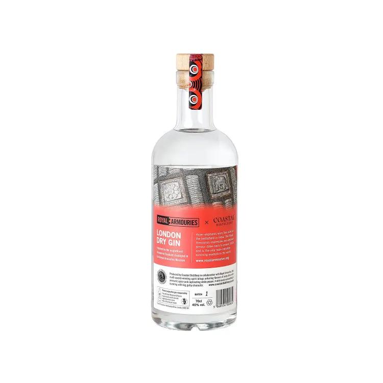 Royal Armouries x Coastal Distillery Gin bottle reverse
